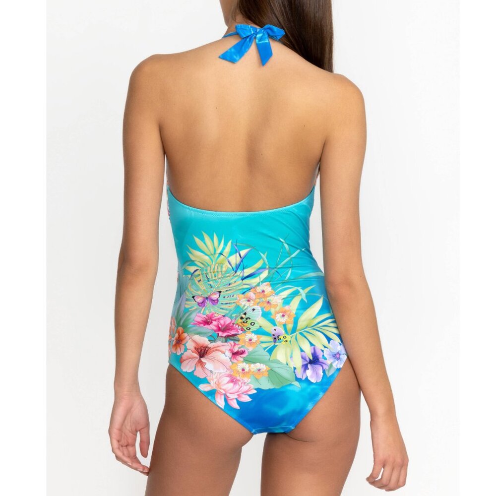Johnny Was Water Tropic Kaftan & Tie Dye Twist Keyhole One Piece NWT - Picture 6 of 11